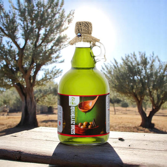 2025 Naturel Soğuk Sıkım Olgun Hasat Premium Zeytinyağı 1 Lt. Cam Şişe
