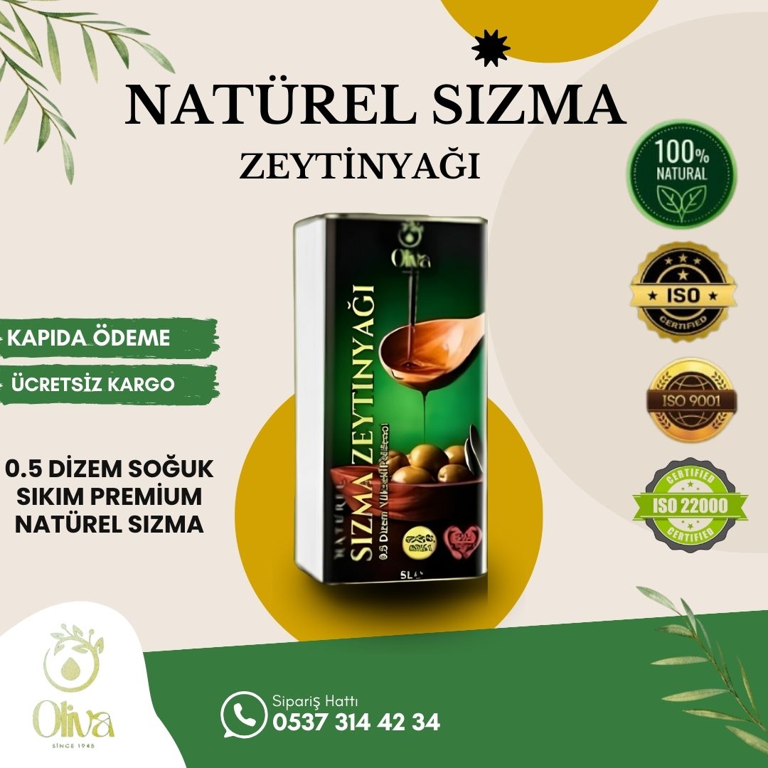 Premium Olgun Hasat Natürel Sızma Zeytinyağı, 0.5 Asidite Oranı, 5 Litre + 1 Litre Zeytinyağı Hediye