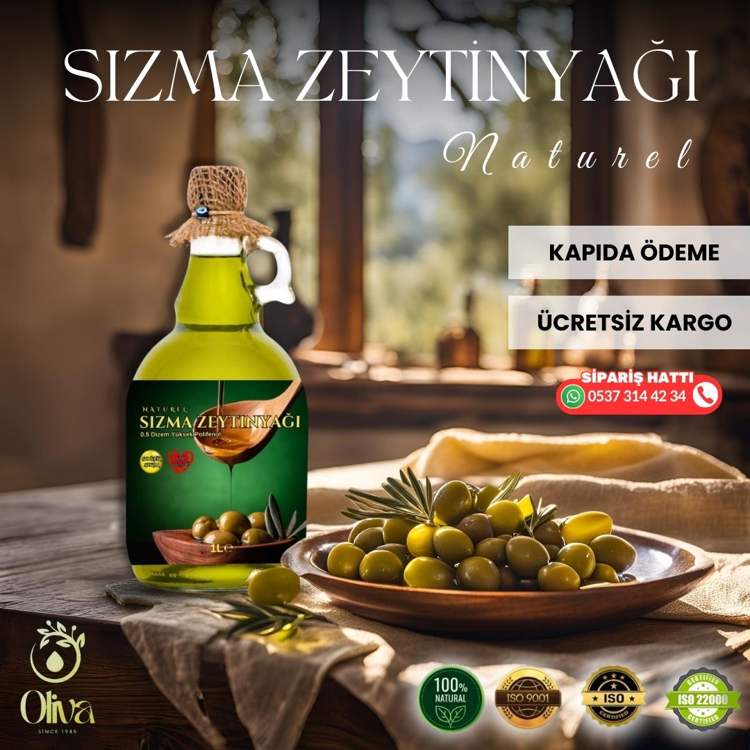 Denemek isteyenler için: 1 Litre Premium Erken Hasat Soğuk Sıkım Zeytinyağı, 0.5 Asidite Oranı