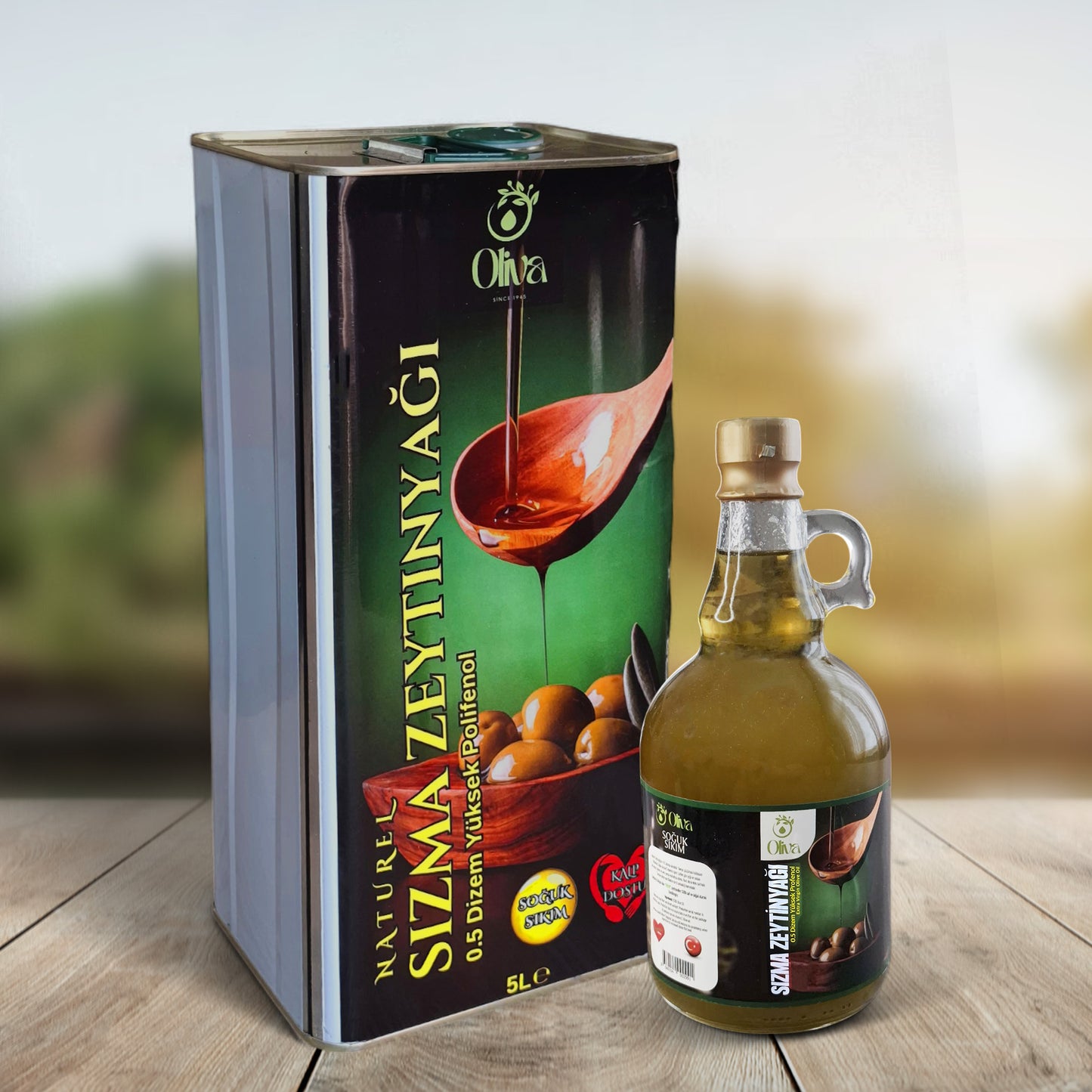 Premium Olgun Hasat Natürel Sızma Zeytinyağı, 0.5 Asidite Oranı, 5 Litre + 1 Litre Zeytinyağı Hediye