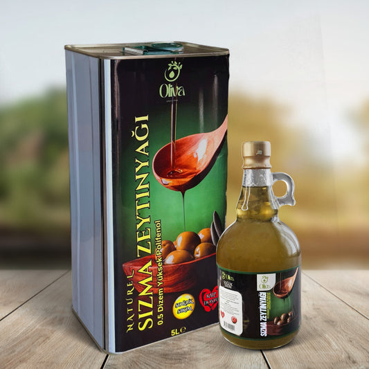 Premium Olgun Hasat Natürel Sızma Zeytinyağı, 0.5 Asidite Oranı, 5 Litre + 1 Litre Zeytinyağı Hediye